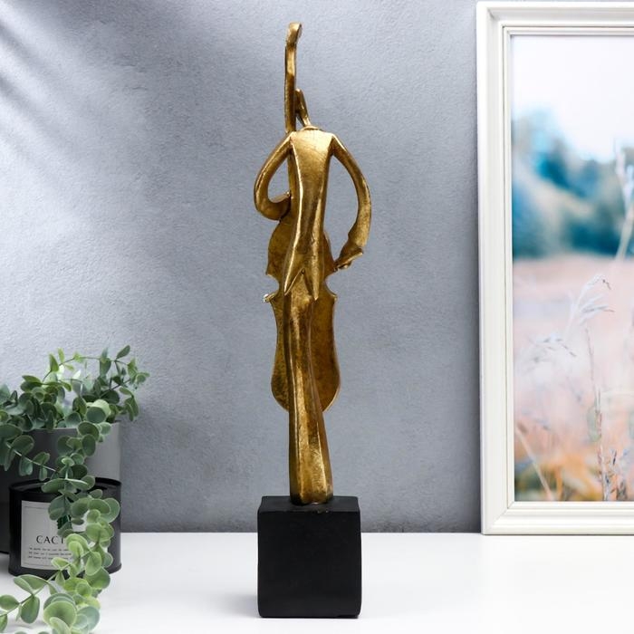 Сувенир полистоун серия музыканты  Сувенир полистоун серия музыканты "Контрабасист" золото 47х8х8 см