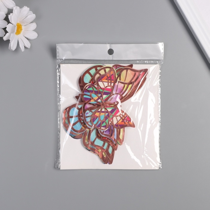 Наклейка бумага, пластик Наклейка бумага, пластик "Бабочки, цветные пятна" розовые набор 12 шт 12 см, 10 см 8 см