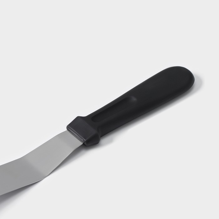 Кондитерская лопатка - палетка, изогнутая, 26,7 см, рабочая часть 14,5 см, цвет чёрный Кондитерская лопатка - палетка, изогнутая, 26,7 см, рабочая часть 14,5 см, цвет чёрный