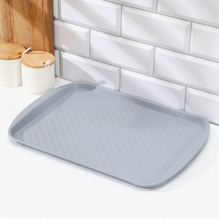 Поднос, 42×30 см, цвет серый Поднос, 42×30 см, цвет серый