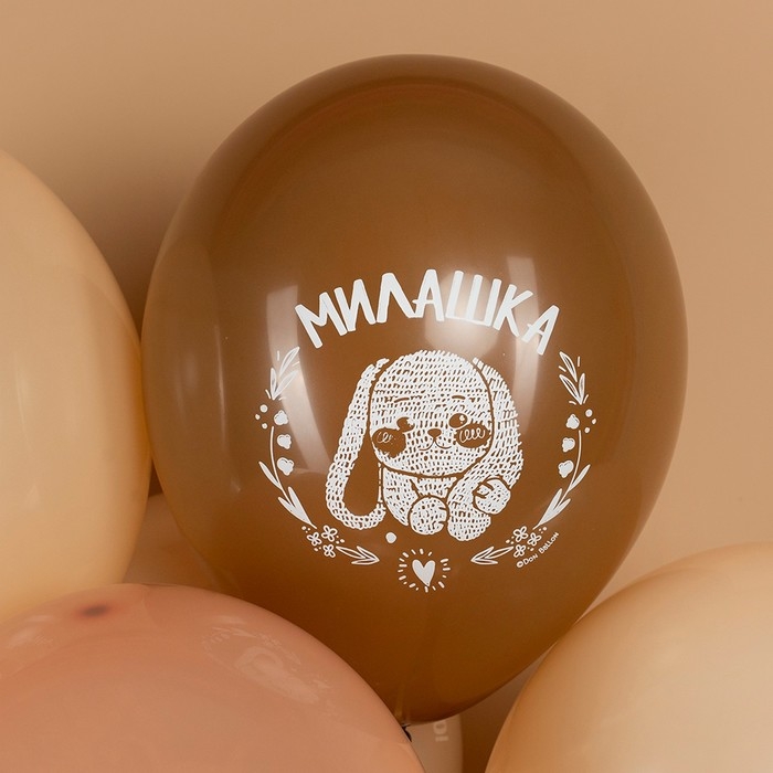 Шар латексный 12 Шар латексный 12" «Нежные зверята», пастель, 2 ст., набор 25 шт., МИКС