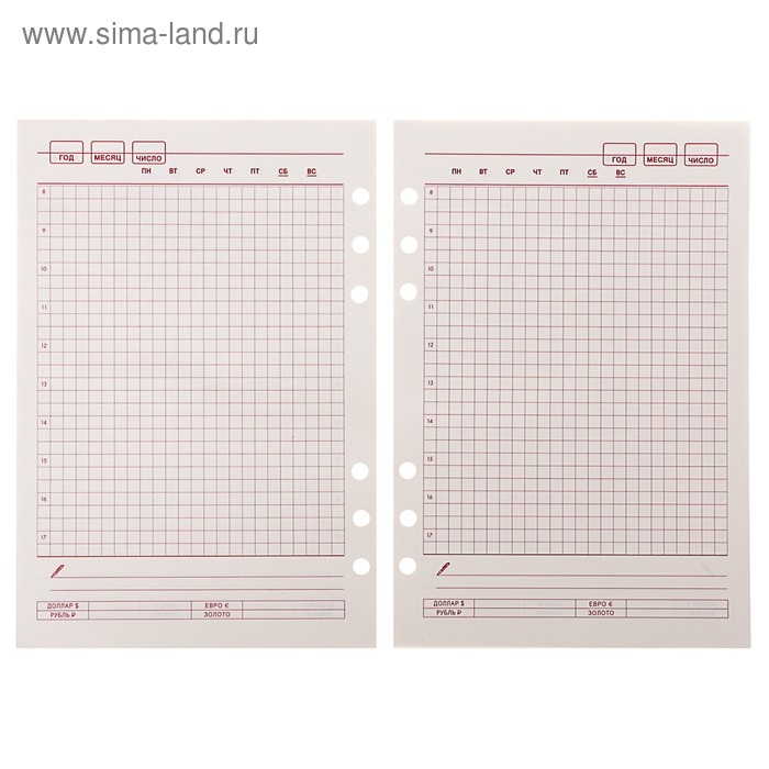 Сменный блок для органайзера А5, 80 листов в клетку, тонированный  Сменный блок для органайзера А5, 80 листов в клетку, тонированный "Кремовый"