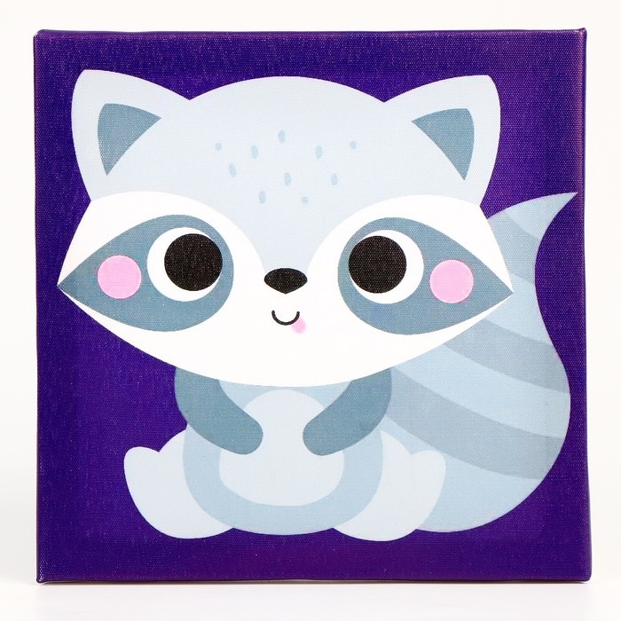 Картина помпонами «Енот», 20 х 20 см, аппликация помпошками Картина помпонами «Енот», 20 х 20 см, аппликация помпошками