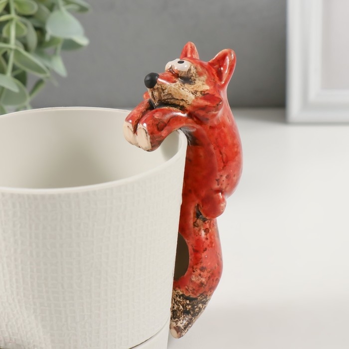 Сувенир керамика на кашпо "Лисичка" 5,1х4,2х11,6 см