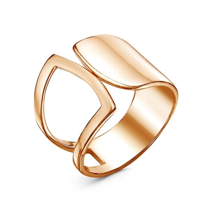 Кольцо «Минимал» асимметрия, розовое золочение, 20 размер