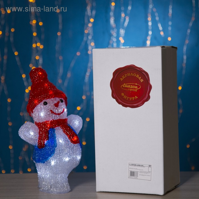 Светодиодная фигура «Снеговик-фигурист» 20 × 29 × 17 см, акрил, 24 LED, 220 В, свечение белое Светодиодная фигура «Снеговик-фигурист» 20 × 29 × 17 см, акрил, 24 LED, 220 В, свечение белое