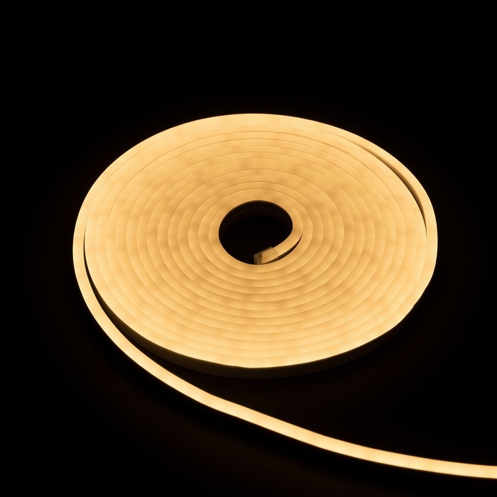 Гибкий неон Luazon Lighting 6 × 12 мм, IP65, 10 м, SMD2835, 120 LED/м, 12 В, свечение тёплое белое Гибкий неон Luazon Lighting 6 × 12 мм, IP65, 10 м, SMD2835, 120 LED/м, 12 В, свечение тёплое белое
