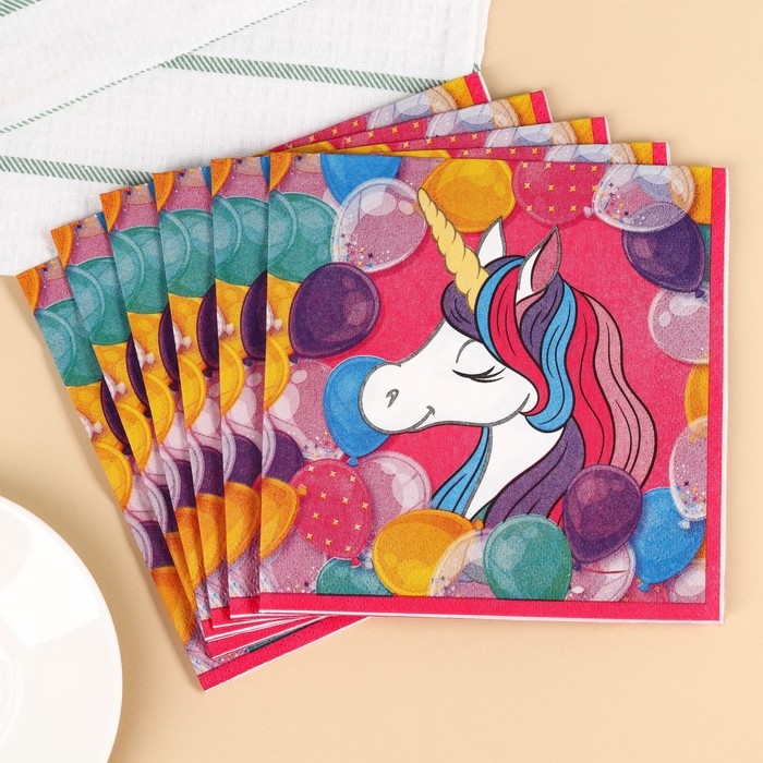 Салфетки бумажные, 33х33 см, 20 штук, 3-х слойные, Минни и Единорог Салфетки бумажные, 33х33 см, 20 штук, 3-х слойные, Минни и Единорог