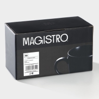 Кружка фарфоровая Magistro Carbon, 380 мл, цвет чёрный