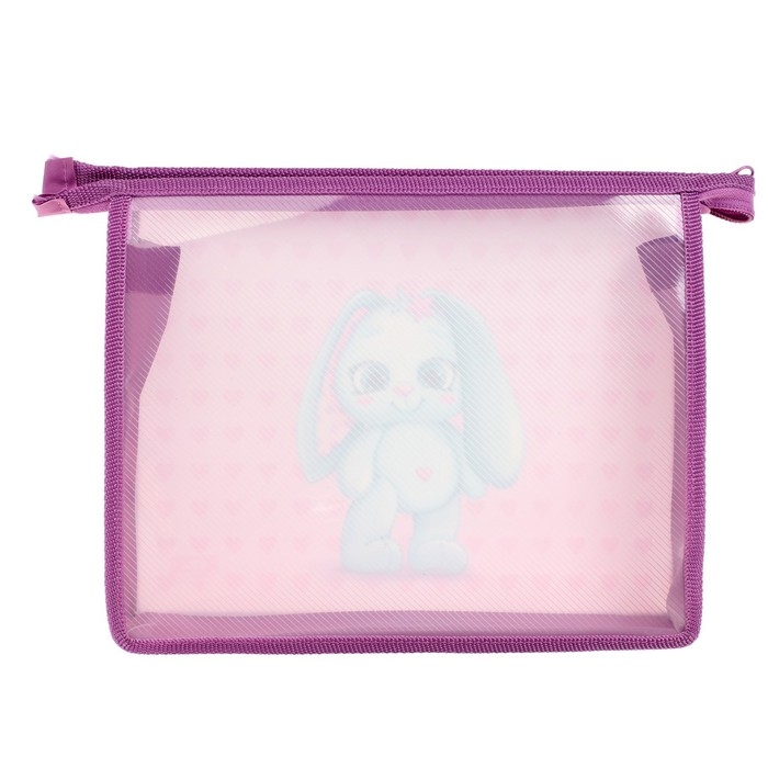 Папка для тетрадей А5, 230 х 190 х 50 мм, молния сверху, пластиковая, Calligrata Папка для тетрадей А5, 230 х 190 х 50 мм, молния сверху, пластиковая, Calligrata "Зайчик"