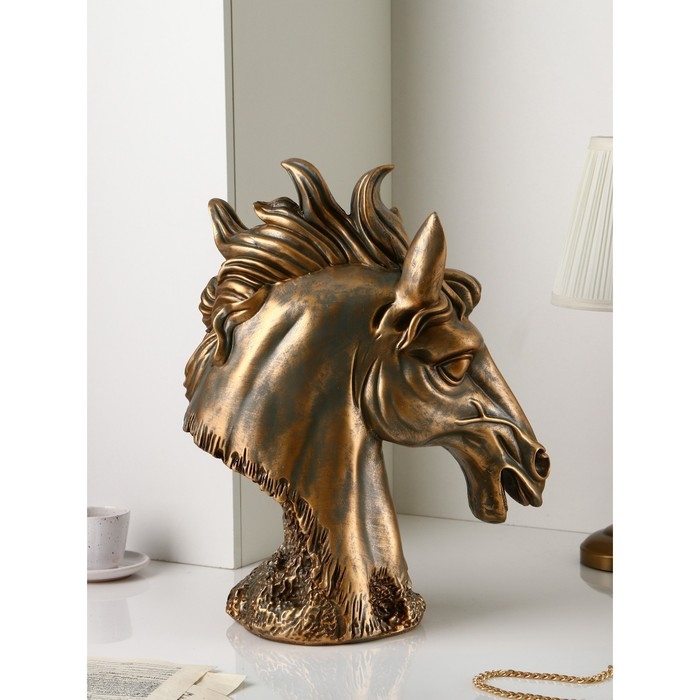 Фигура «Голова коня», полистоун, 51 см, цвет бронза Фигура «Голова коня», полистоун, 51 см, цвет бронза