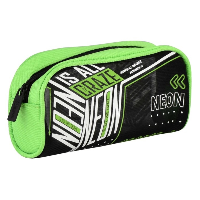 Пенал мягкий, 1 отделение, 60 х 200 х 90 мм, объёмный, Феникс  Пенал мягкий, 1 отделение, 60 х 200 х 90 мм, объёмный, Феникс "Неоновый зеленый" чёрный/зелёный 61933