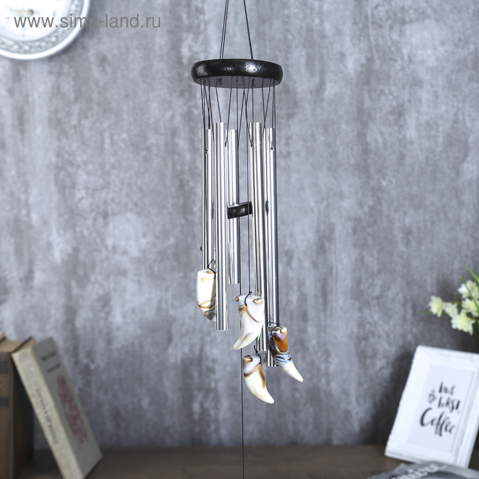 Музыка ветра металл, пластик Музыка ветра металл, пластик "Мраморный клык" 5 трубок 60 см