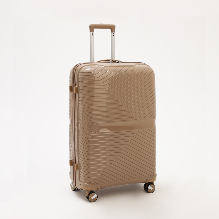 Чемодан большой 100 л (L), отдел на молнии, кодовый замок, 4 колеса, цвет коричневый Чемодан большой 100 л (L), отдел на молнии, кодовый замок, 4 колеса, цвет коричневый