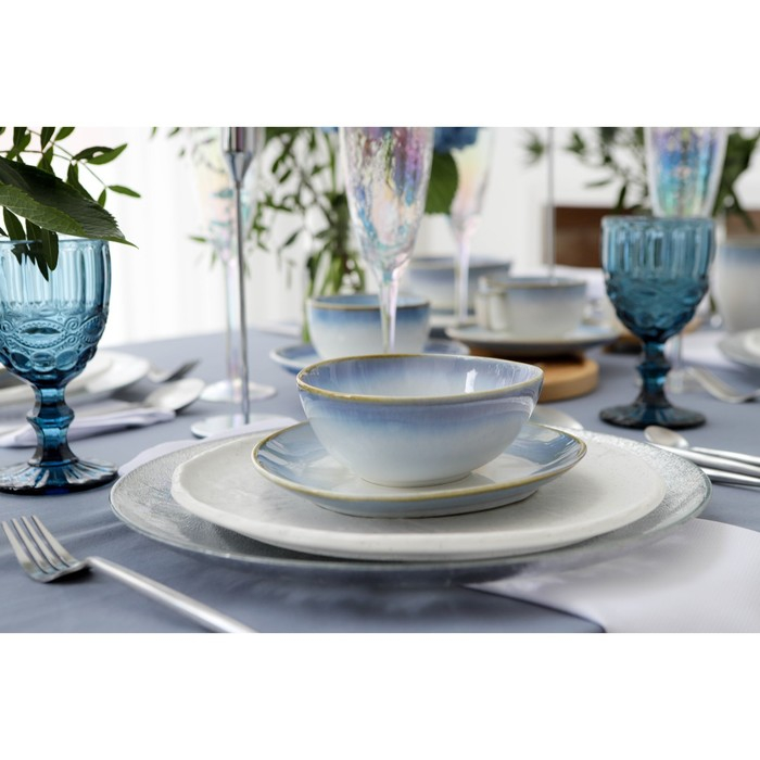 Салатник фарфоровый Magistro «Пэвэти», 400 мл, d=15,3 см, цвет голубой Салатник фарфоровый Magistro «Пэвэти», 400 мл, d=15,3 см, цвет голубой