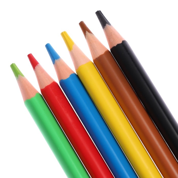 Карандаши 6 цветов ErichKrause Карандаши 6 цветов ErichKrause "Kids Space Animals", пластик, трехгранные, европодвес