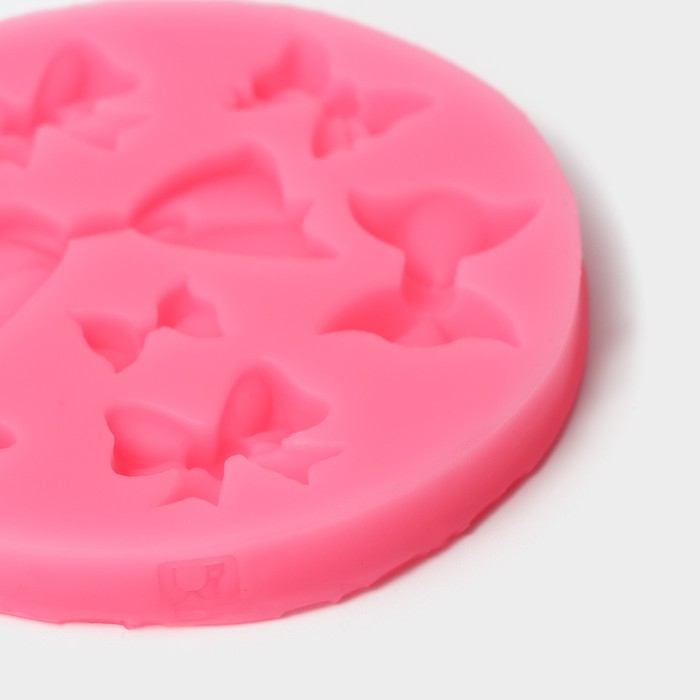 Молд Доляна «Бант», силикон, d=8,5 см, цвет розовый Молд Доляна «Бант», силикон, d=8,5 см, цвет розовый