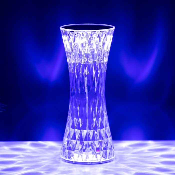 Настольная лампа с ПДУ Настольная лампа с ПДУ "Кристалл" LED 16 цветов RGB сенсорная USB 8x8x19 см RISALUX