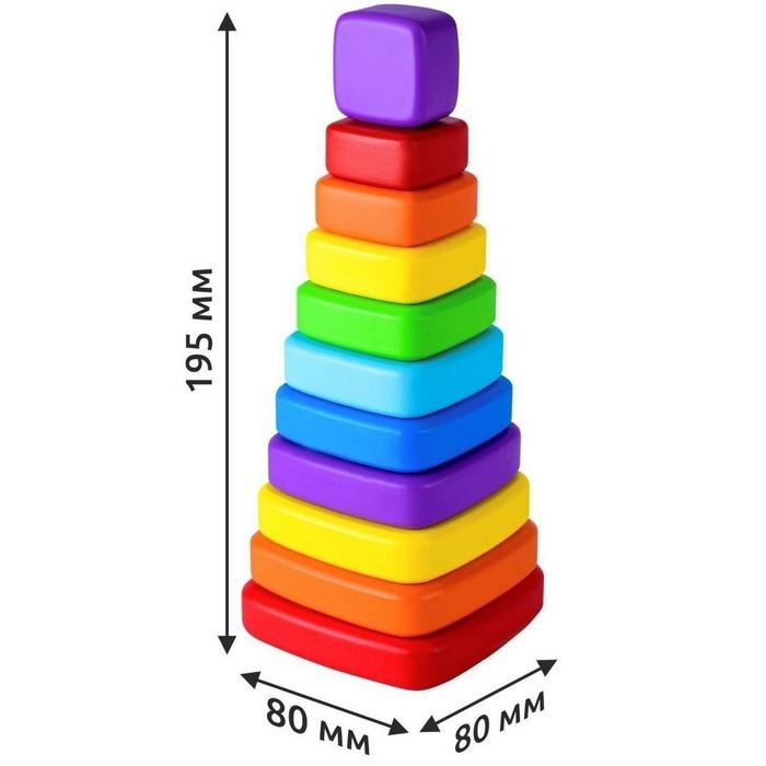 Пирамидка деревянная большая «Квадрат» Пирамидка деревянная большая «Квадрат»