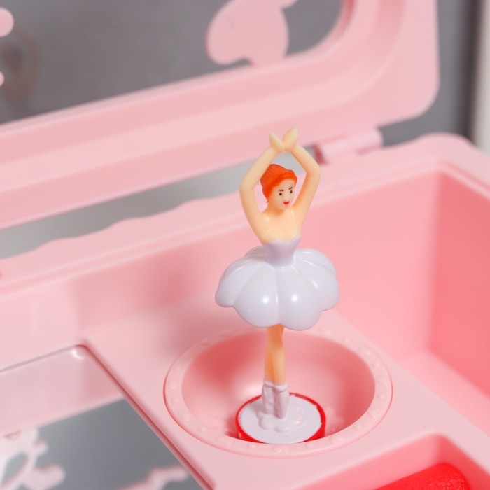 Шкатулка музыкальная механическая Шкатулка музыкальная механическая "Велопрогулка" розовая 12,5х17,5х8 см