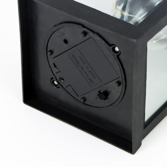 Ночник Ночник "Фонарь 3" LED от батареек 3хААА черный 10,5х10,5х21,5 см RISALUX