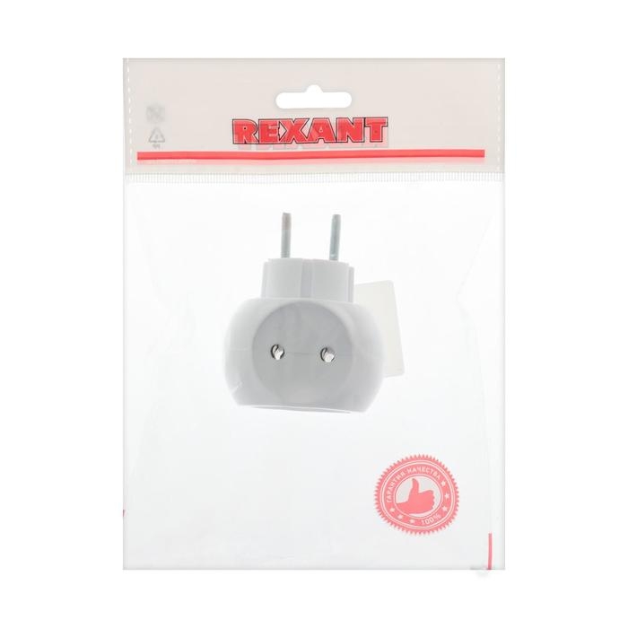 Тройник электрический REXANT  Тройник электрический REXANT "Шар", 6 А, без з/к, белый