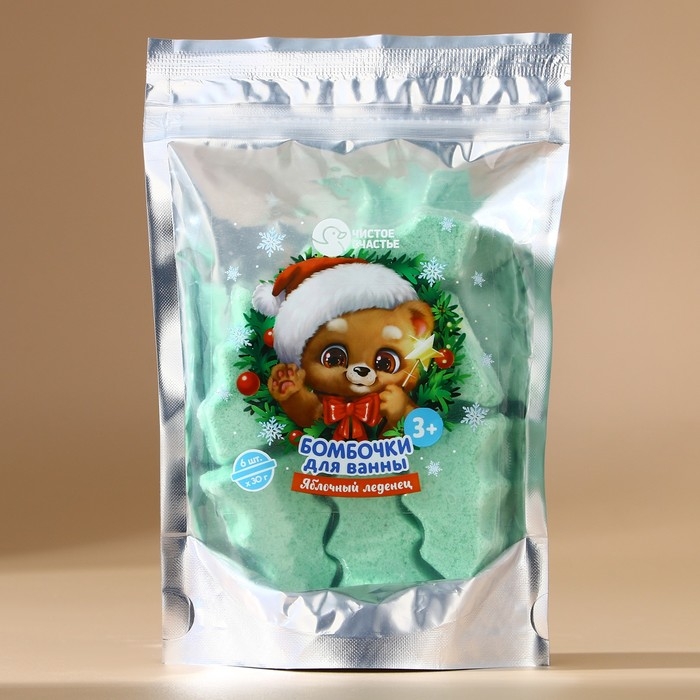 Подарочный набор косметики детский, бомбочки для ванны, 6 х 30 г, аромат яблочного леденца, Новый Год Подарочный набор косметики детский, бомбочки для ванны, 6 х 30 г, аромат яблочного леденца, Новый Год