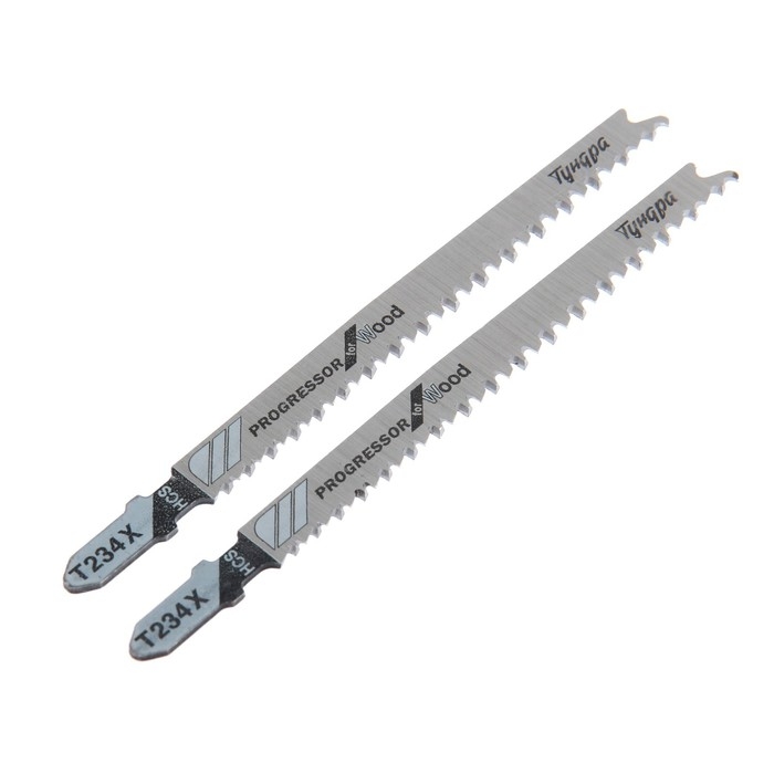 Пилки для лобзиков ТУНДРА, по дереву, быстрый рез, HCS, 90/115 х 2-3 мм, X PROGRESSOR, 2 шт. 73474 Пилки для лобзиков ТУНДРА, по дереву, быстрый рез, HCS, 90/115 х 2-3 мм, X PROGRESSOR, 2 шт. 73474