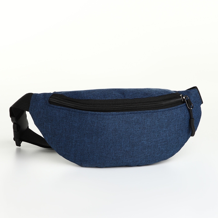 Поясная сумка на молнии, 2 наружных кармана, цвет синий Поясная сумка на молнии, 2 наружных кармана, цвет синий