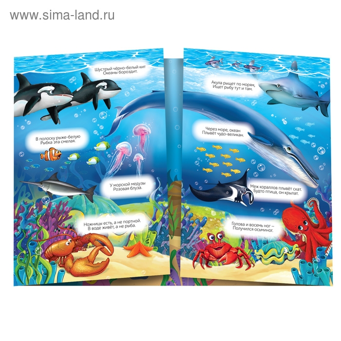 Наклейки многоразовые «Кто живёт в море», книжка-раскладушка Наклейки многоразовые «Кто живёт в море», книжка-раскладушка