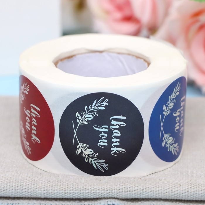 Наклейки в рулоне Наклейки в рулоне "Thank you",голография,500 шт,3,8 х 3,8 см