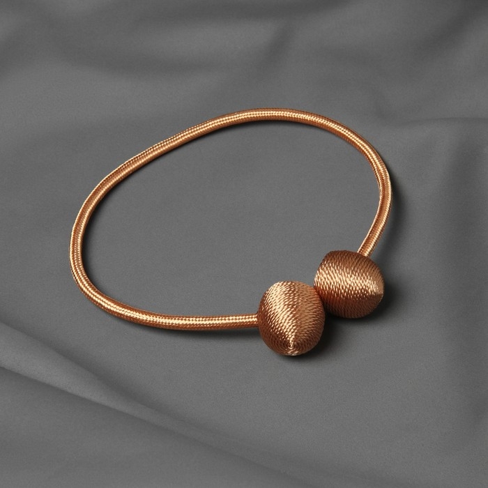 Подхват для штор «Шарики», d = 3 см, 40 см, цвет светло-коричневый Подхват для штор «Шарики», d = 3 см, 40 см, цвет светло-коричневый