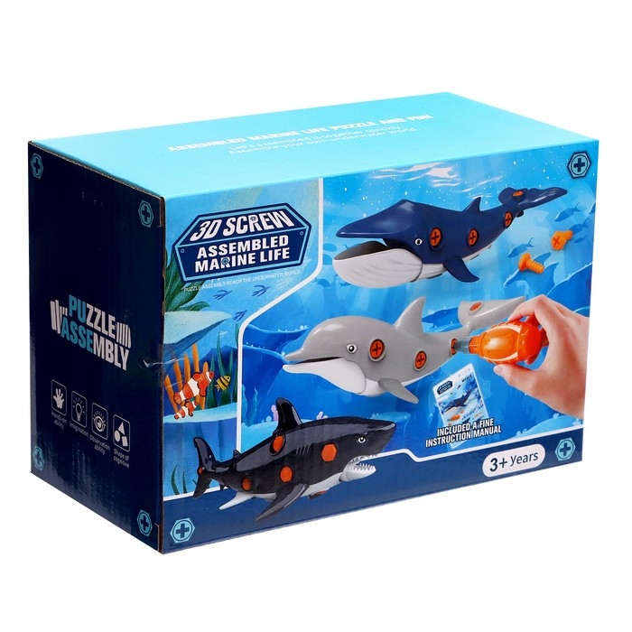 Конструктор винтовой «Акула», с отвёрткой, 18 элементов Конструктор винтовой «Акула», с отвёрткой, 18 элементов