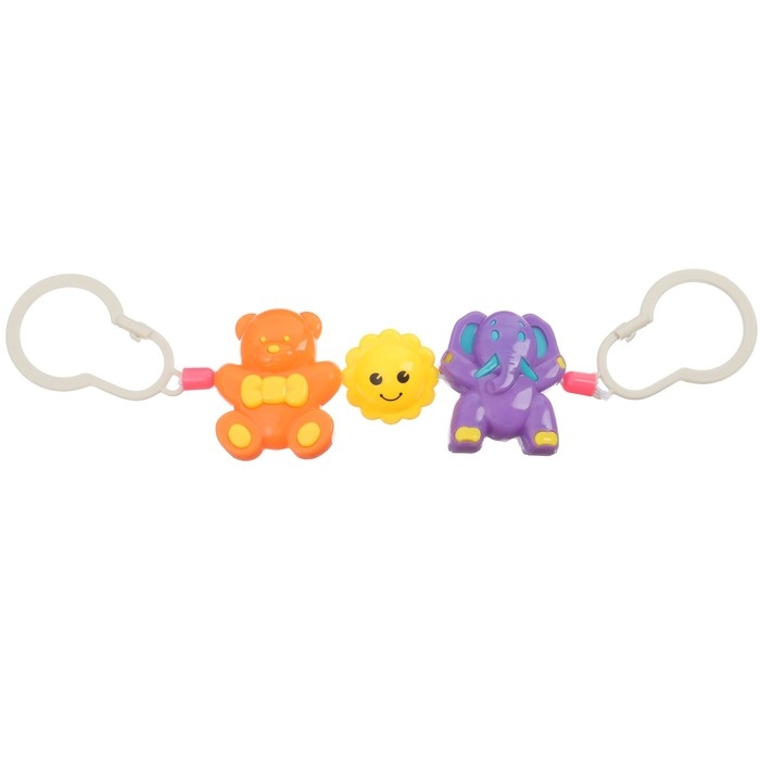 Растяжка на коляску/кроватку «Мишка, звезда, слоник», 3 игрушки, Крошка Я Растяжка на коляску/кроватку «Мишка, звезда, слоник», 3 игрушки, Крошка Я