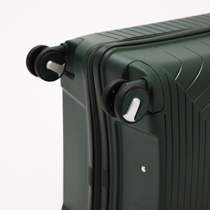 Чемодан большой 100 л (L), отдел на молнии, кодовый замок, 4 колеса, цвет зелёный Чемодан большой 100 л (L), отдел на молнии, кодовый замок, 4 колеса, цвет зелёный