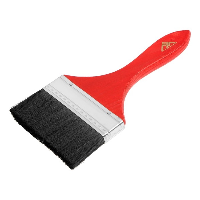 Кисть плоская ЛОМ, смешанная щетина, деревянная рукоятка, 4 Кисть плоская ЛОМ, смешанная щетина, деревянная рукоятка, 4", 100 мм