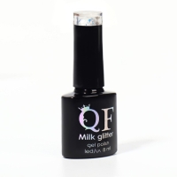 Гель лак для ногтей, «MILK GLITTER», 3-х фазный, 8мл, LED/UV, цвет прозрачный (02)
