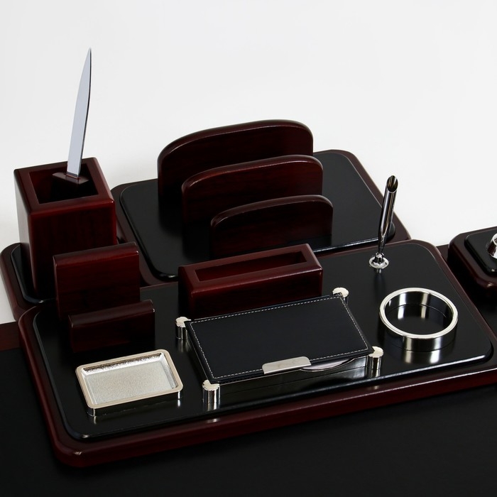 Набор настольный 6в1 (каранд-ца,подст д/ручек,визит-ца,лоток,подст,блок д/бумаг)