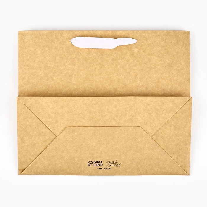 Пакет подарочный новогодний крафтовый с пластиковым окном &laquo;Новогодняя мандаринка&raquo;, 31 х 26 х 11 см