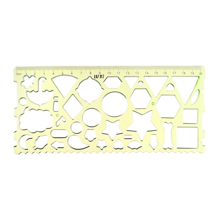 Набор трафаретов, 2 штуки, геометрические фигуры, пластик, МИКС Набор трафаретов, 2 штуки, геометрические фигуры, пластик, МИКС