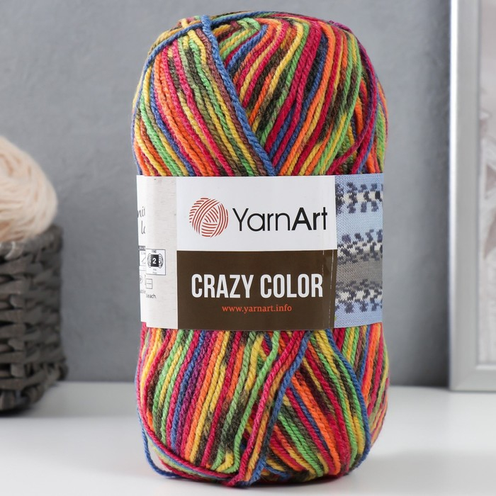 Пряжа  Пряжа "Crazy color" 25% шерсть, 75% акрил 260м/100гр (148)