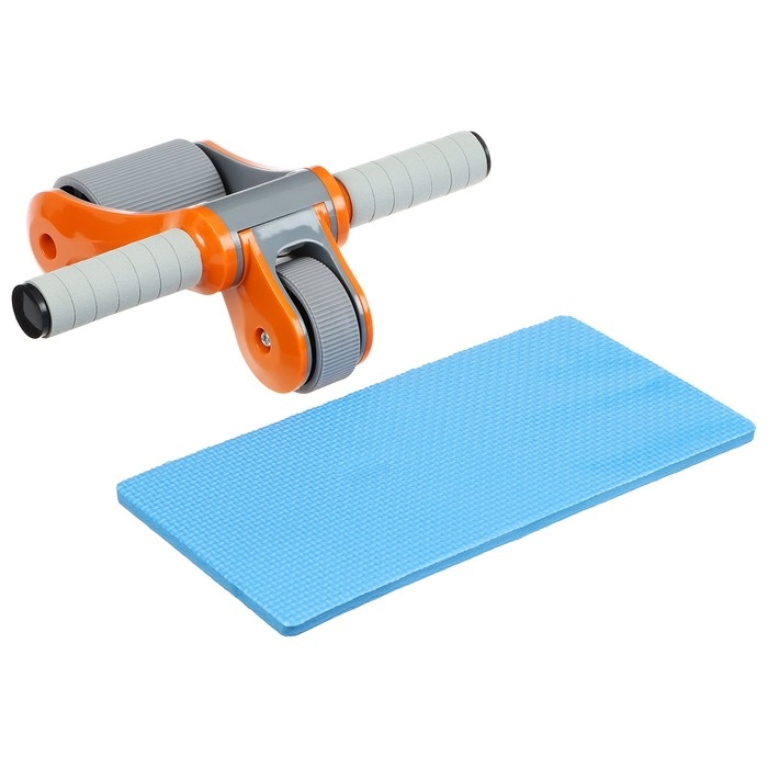 Ролик для пресса ONLYTOP, 33х24х24 см, с ковриком, цвет серый/оранжевый Ролик для пресса ONLYTOP, 33х24х24 см, с ковриком, цвет серый/оранжевый