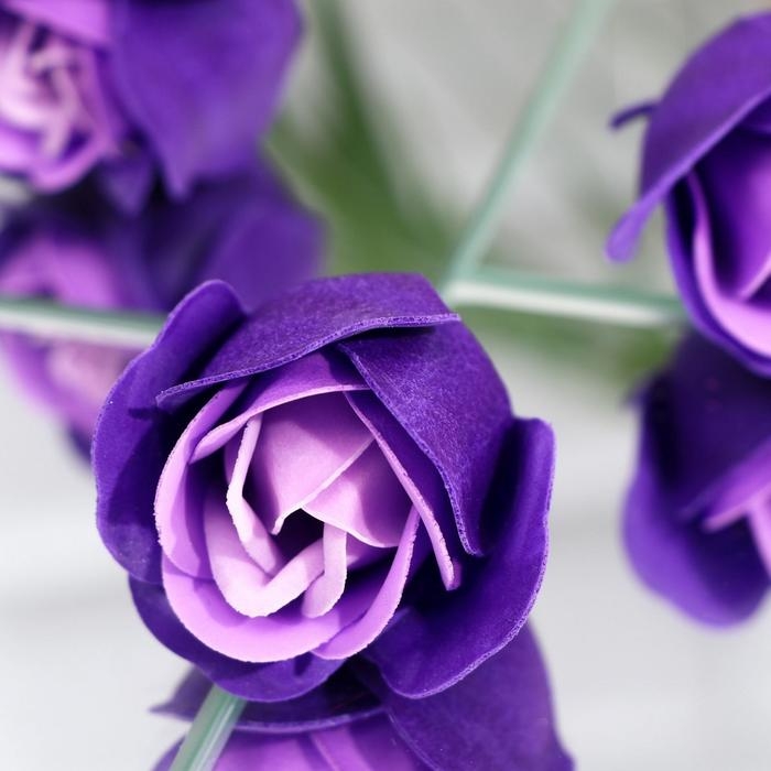 Мыльные розочки, фиолетово-белые, набор 24 шт. Мыльные розочки, фиолетово-белые, набор 24 шт.