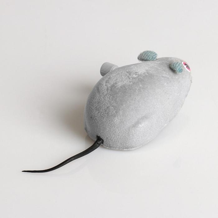 Мышь заводная, 7 см, серая Мышь заводная, 7 см, серая