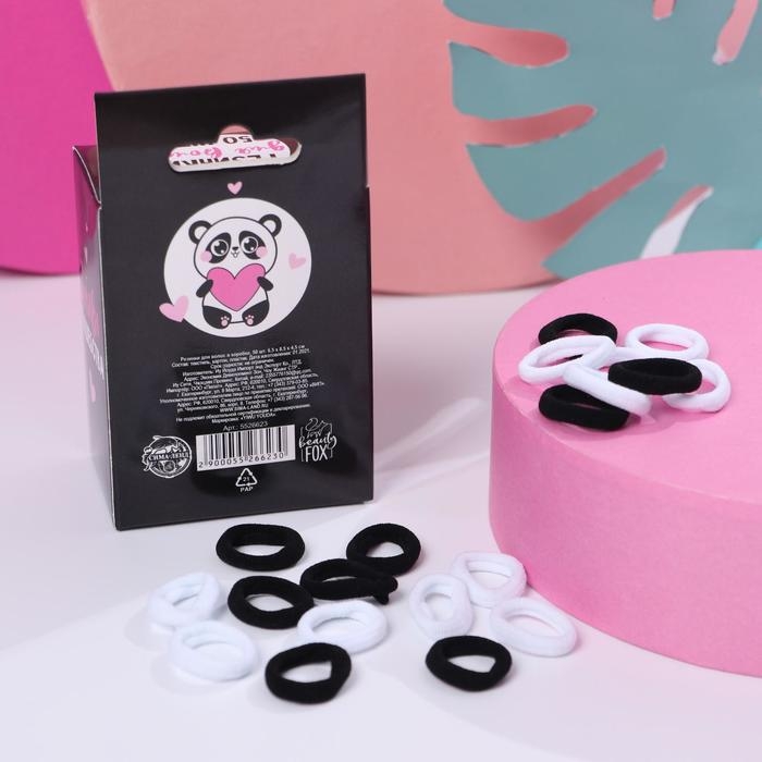 Резинки для волос «Махрушка», панда, 50 шт. Резинки для волос «Махрушка», панда, 50 шт.