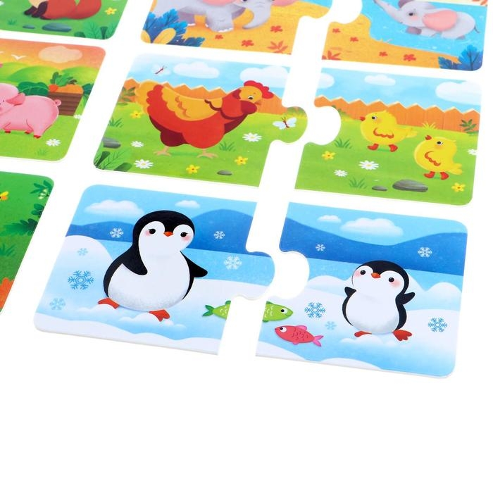 Парные пазлы «Где моя мама?», 10 пазлов, 20 деталей Парные пазлы «Где моя мама?», 10 пазлов, 20 деталей