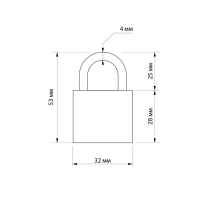 Замок навесной LOCKLAND, с влагозащитной дужкой 32 мм