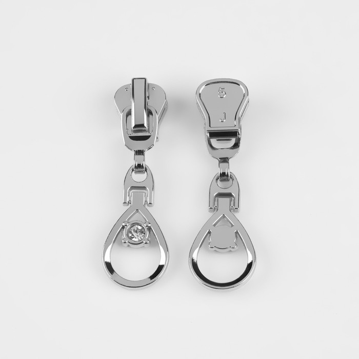 Бегунок автоматический для молнии «Трактор», №5, декоративный «Капля», 10 шт, цвет никель Бегунок автоматический для молнии «Трактор», №5, декоративный «Капля», 10 шт, цвет никель