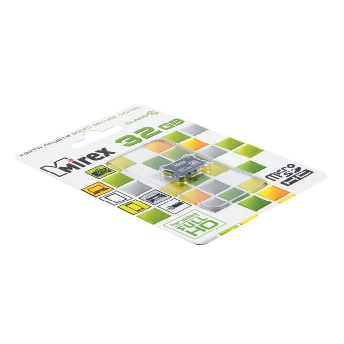 Карта памяти Mirex microSD, 32 Гб, SDHC, класс 10 Карта памяти Mirex microSD, 32 Гб, SDHC, класс 10