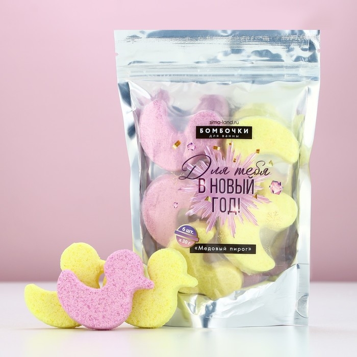 Подарочный набор косметики «Для тебя в Новый Год», бомбочки для ванны, 6 х 30 г, аромат медового пирога, ЧИСТОЕ СЧАСТЬЕ Подарочный набор косметики «Для тебя в Новый Год», бомбочки для ванны, 6 х 30 г, аромат медового пирога, ЧИСТОЕ СЧАСТЬЕ